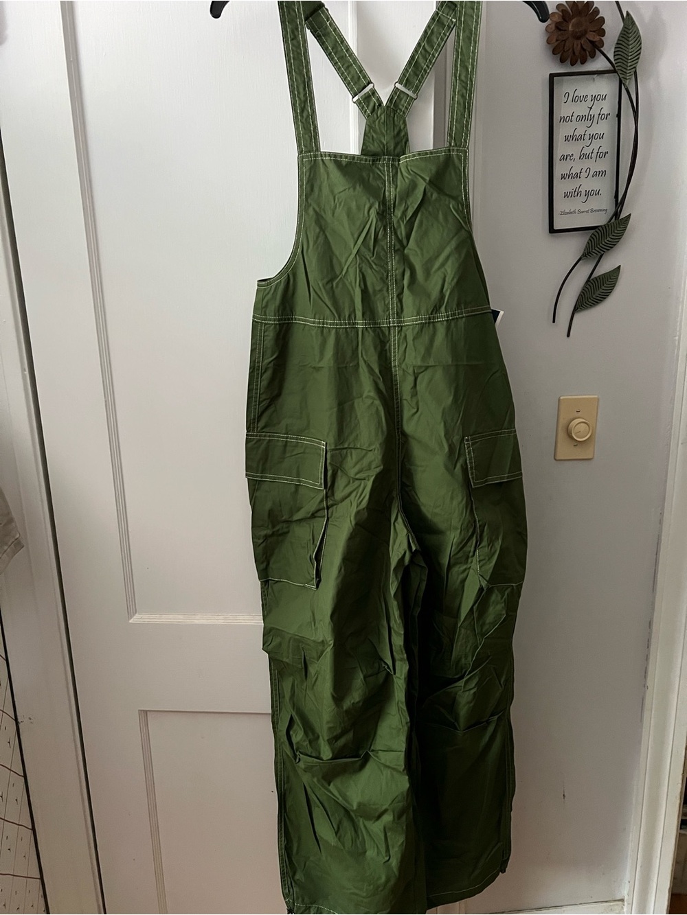 Almost Famous Olive Green Cargo Utility Jumpsuit